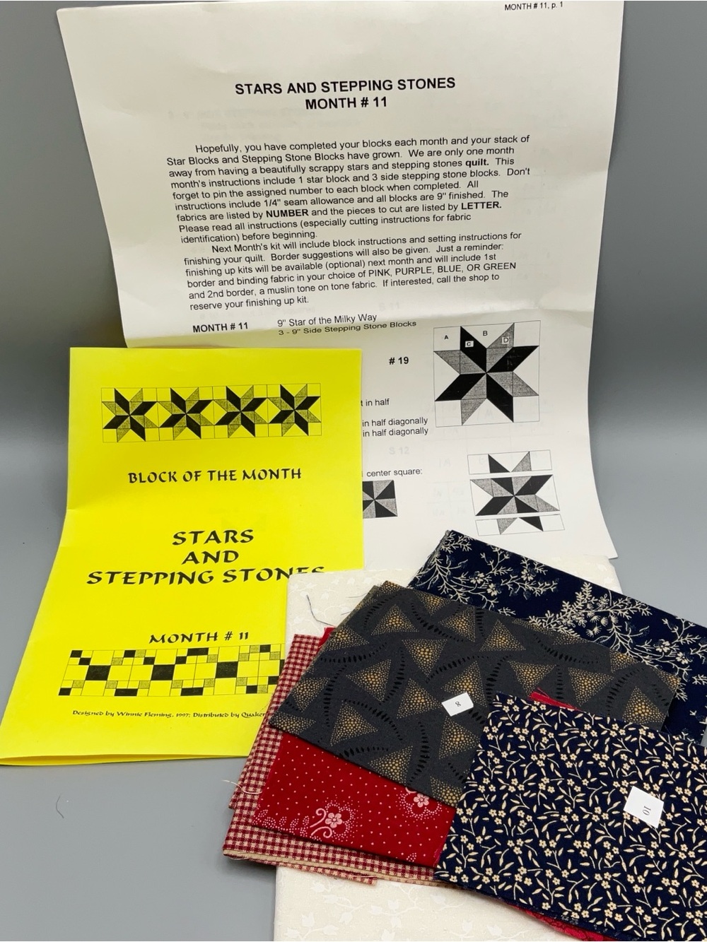 Quakertown Quilts Block of the Month Stars & Stepping Stones Kit Month #11
